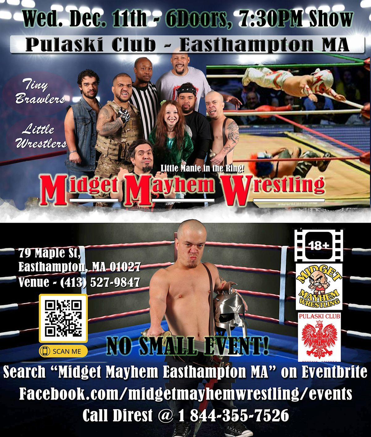 Midget Mayhem Wrestling with Attitude Goes Wild! Easthampton MA 18+