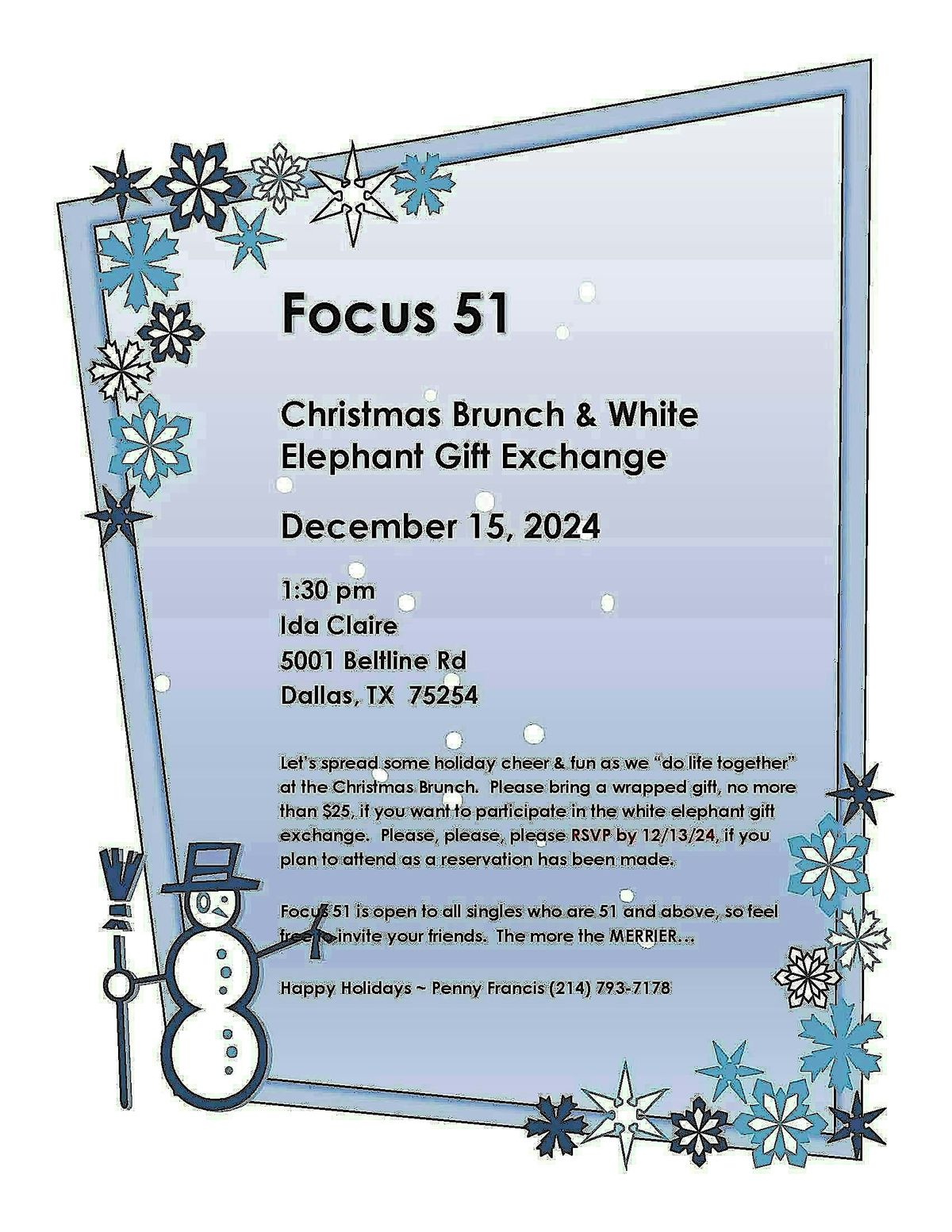 Focus 51 Christmas Brunch & White Elephant Gift Exchange