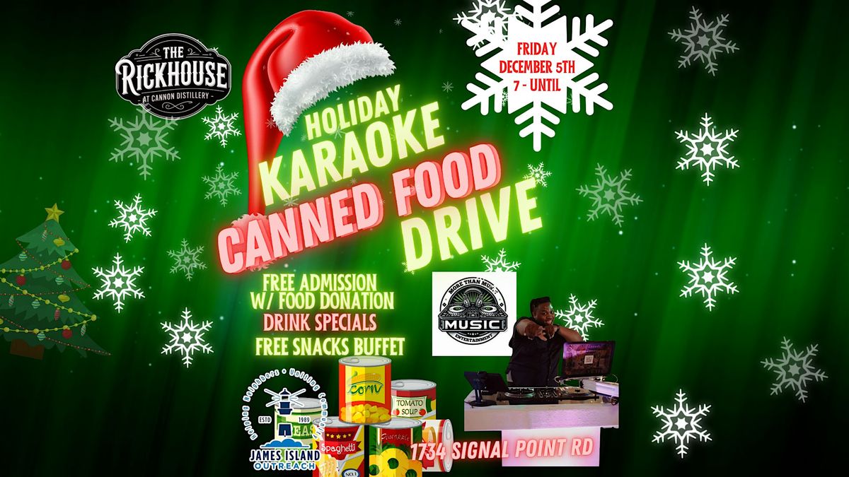 Holiday Karaoke Canned Food Drive | Free Buffet | $5 Drink Specials
