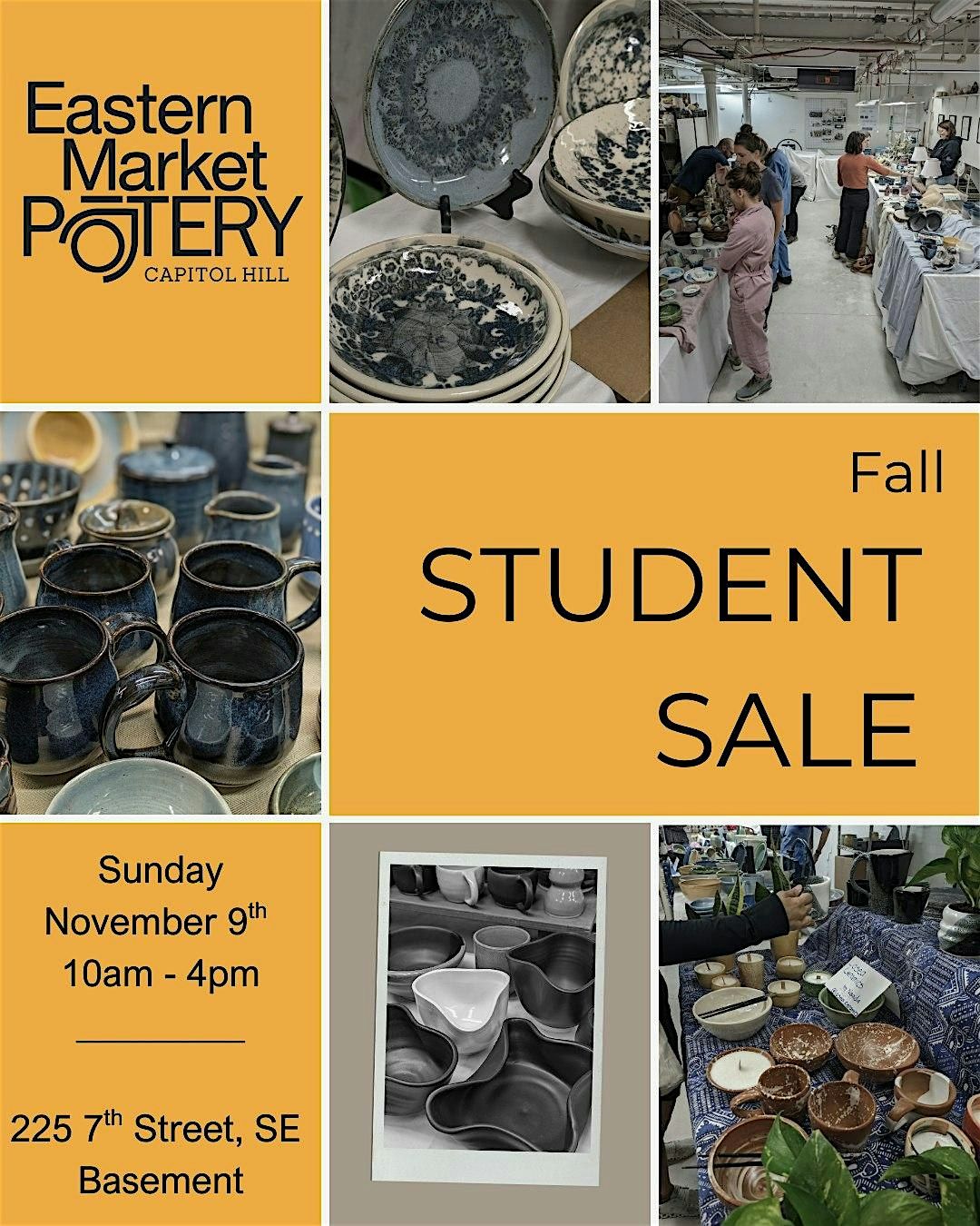 Eastern Market Pottery Fall Student Sale