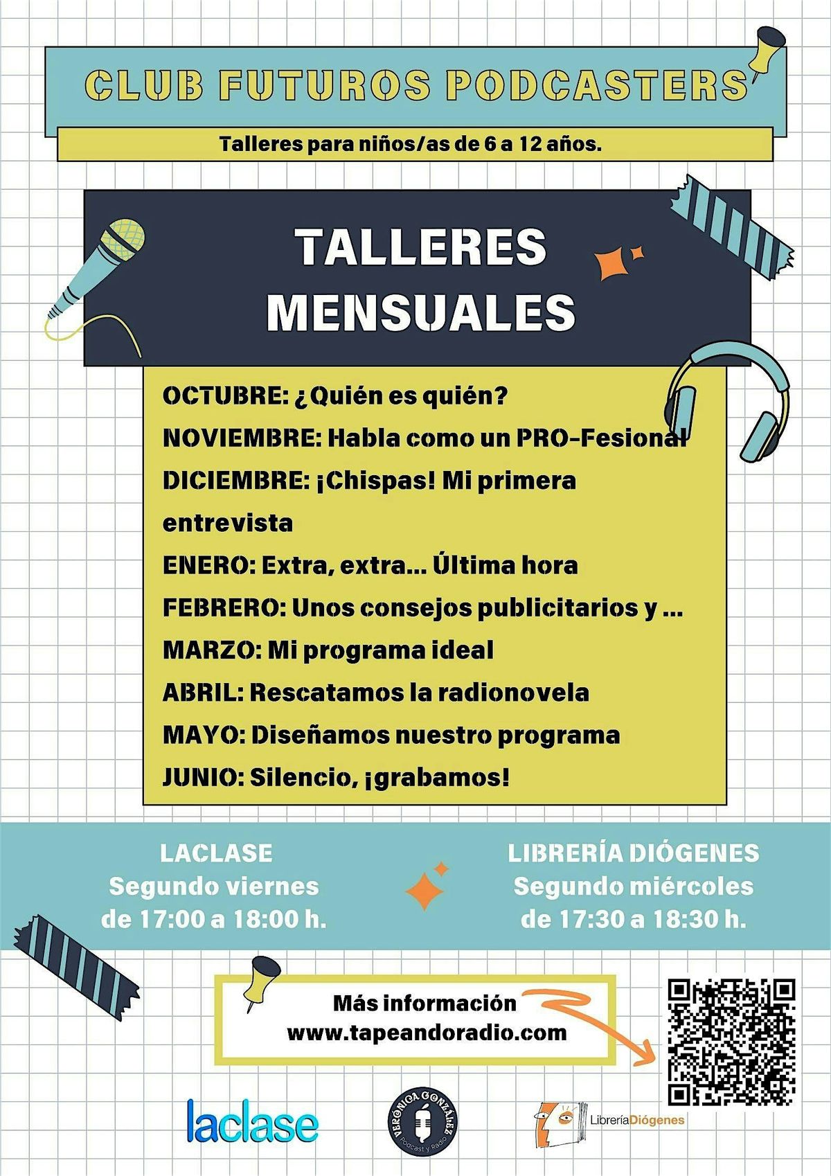 Taller de podcast para ni\u00f1os de 6 a 12 a\u00f1os - Club Futuros Podcasters 2025
