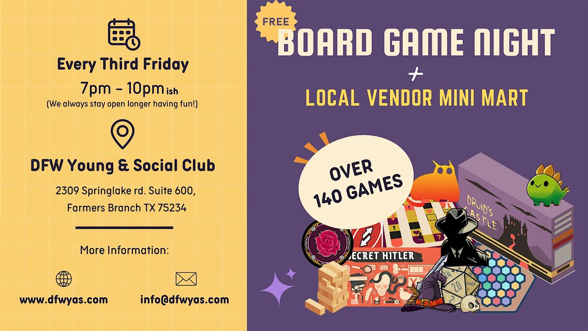 Social Board Game Night + Mini Mart