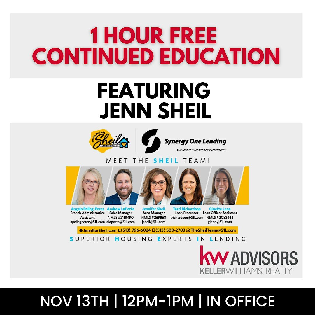 1 Hour Free CE with Jenn Sheil