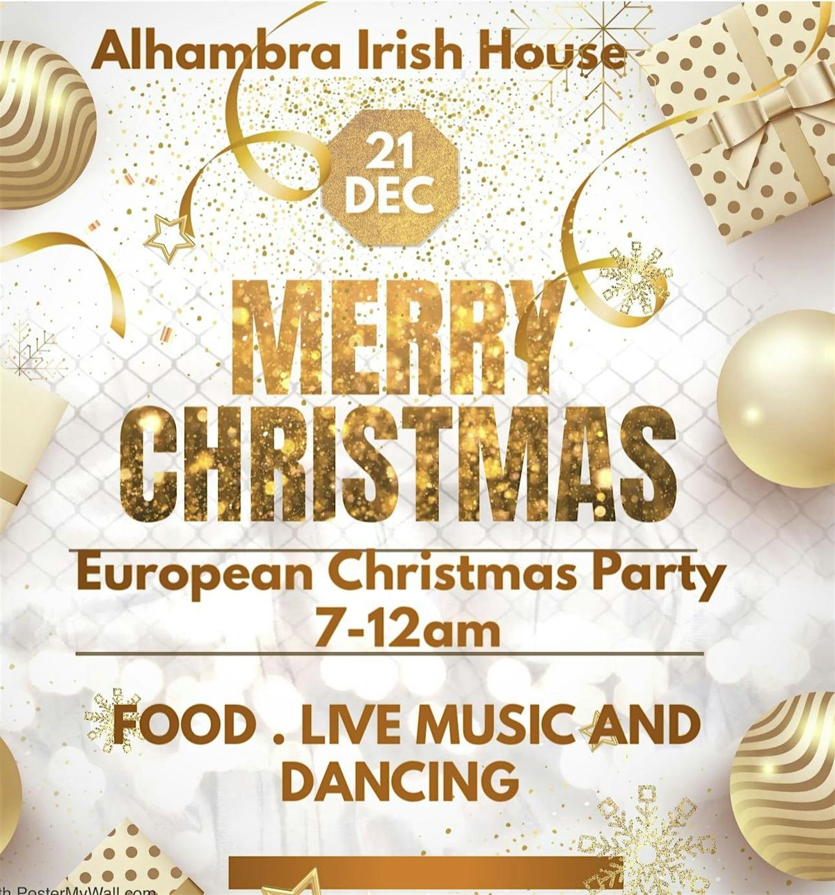 European Christmas Party! Food, drinks and Live music