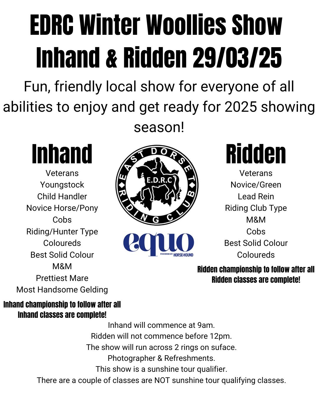 EDRC WINTER WOOLLIES SHOW INHAND & RIDDEN