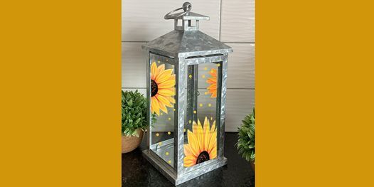 Sunflower Lantern  Paint & Sip Art Class - Nauti Vine Akron