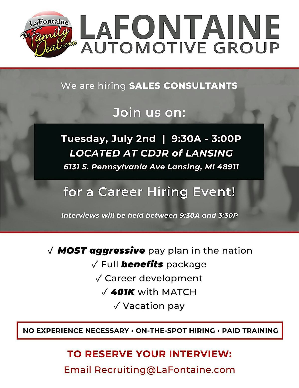 LaFontaine Lansing Hiring Event