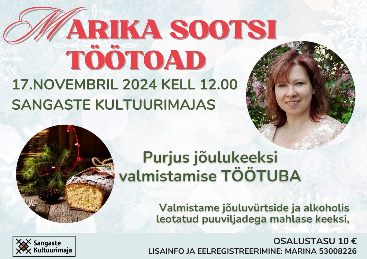 Marika Sootsi Purjus j\u00f5ulukeeksi valmistamise T\u00d6\u00d6TUBA