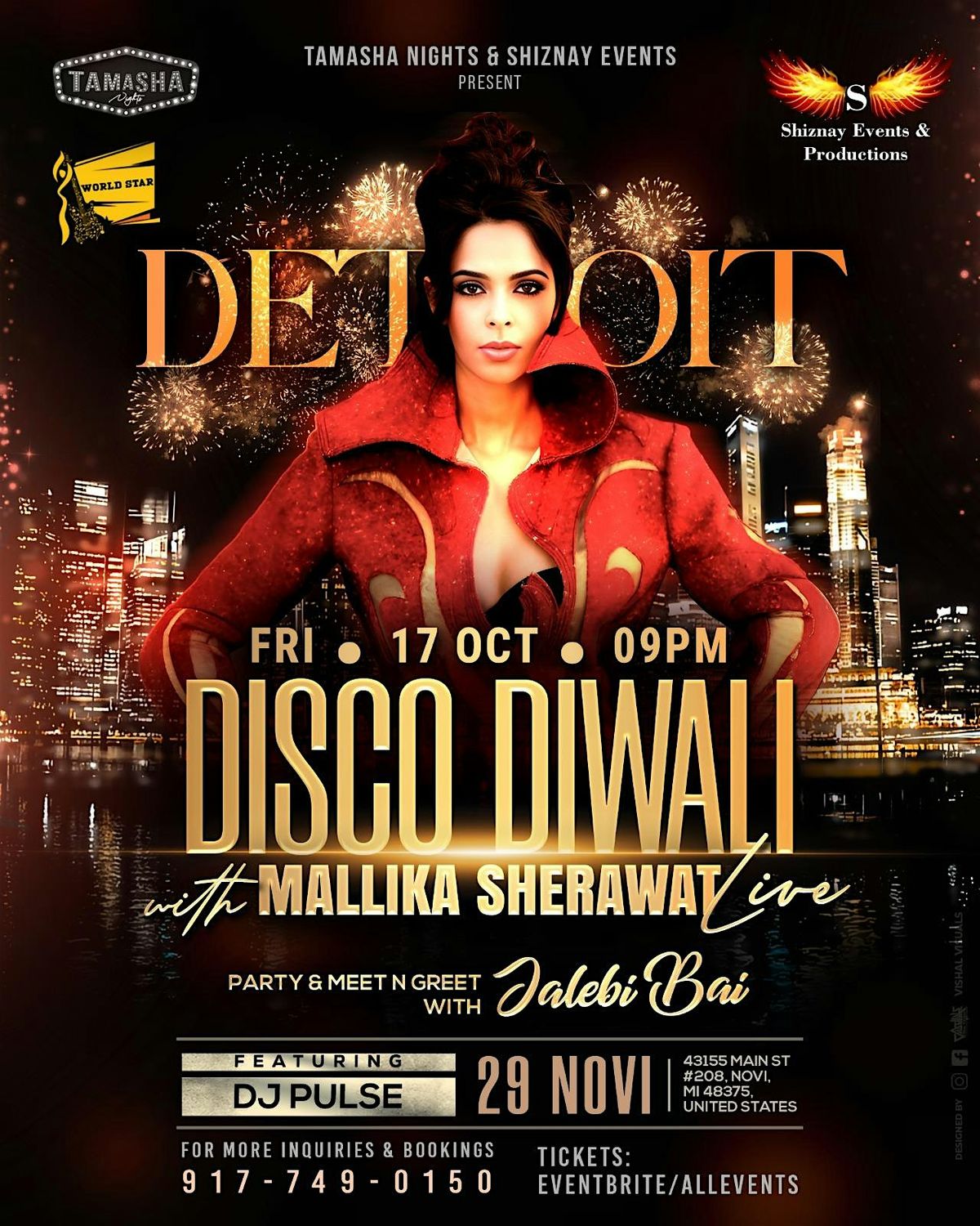 DETROIT DIWALI WITH MALLIKA SHERAWAT LIVE @29 NOVI