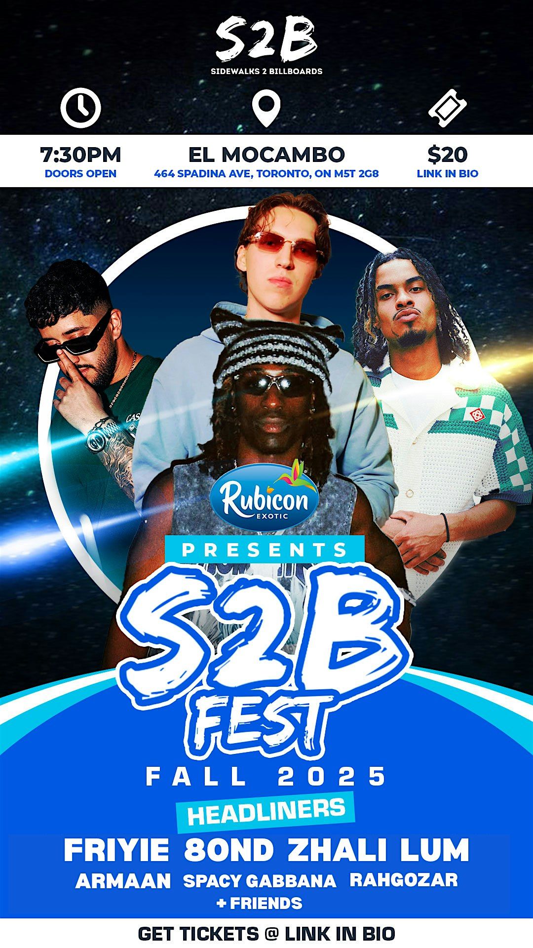 Rubicon Presents: S2B Fest Fall 2025 ft Friyie, 8OND, Zhali, Lum, & Friends
