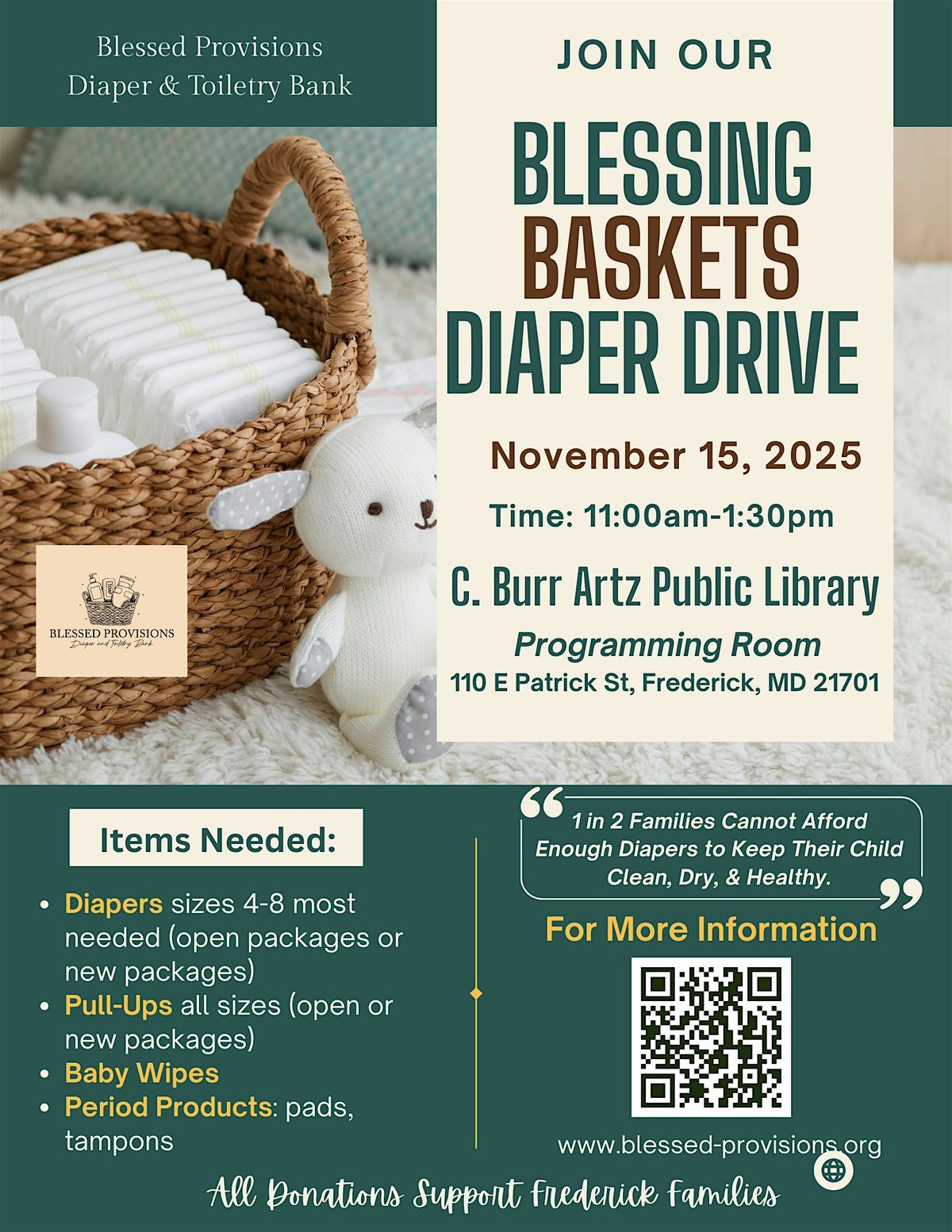 Blessing Baskets Diaper Drive & Pack-A-thon