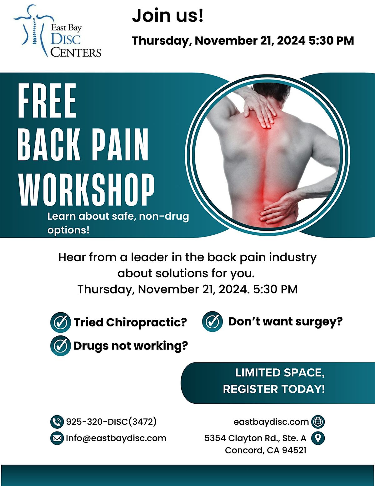 FREE Back pain Workshop