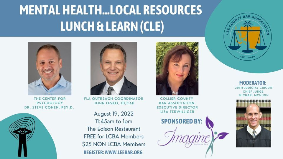 LCBA August Mental Health Lunch And Learn (CLE), Edison Restaurant Ft ...