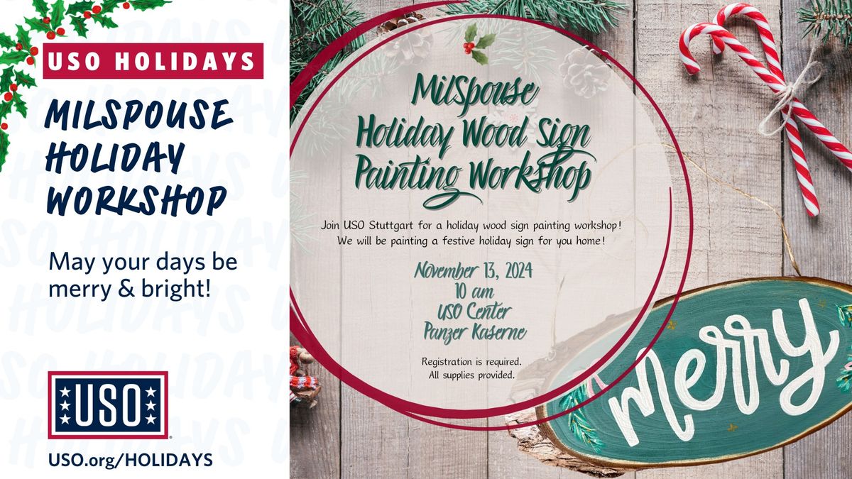 MilSpouse Holiday Wood Sign Painting Workshop