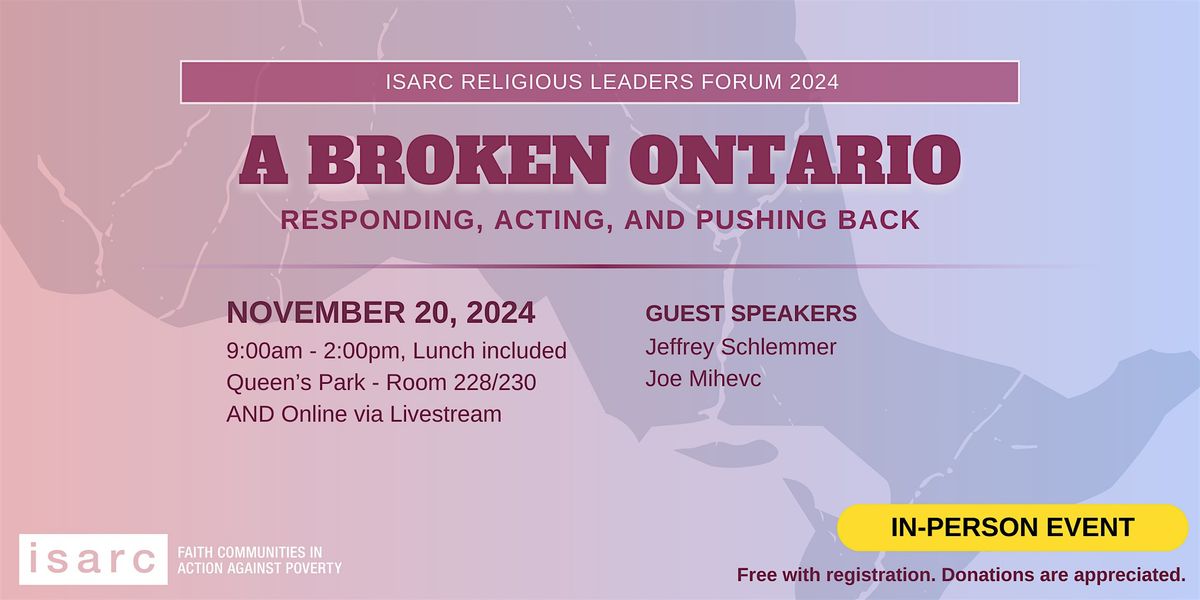 ISARC Religious Leaders Forum 2024 - IN PERSON (Queen's Park)