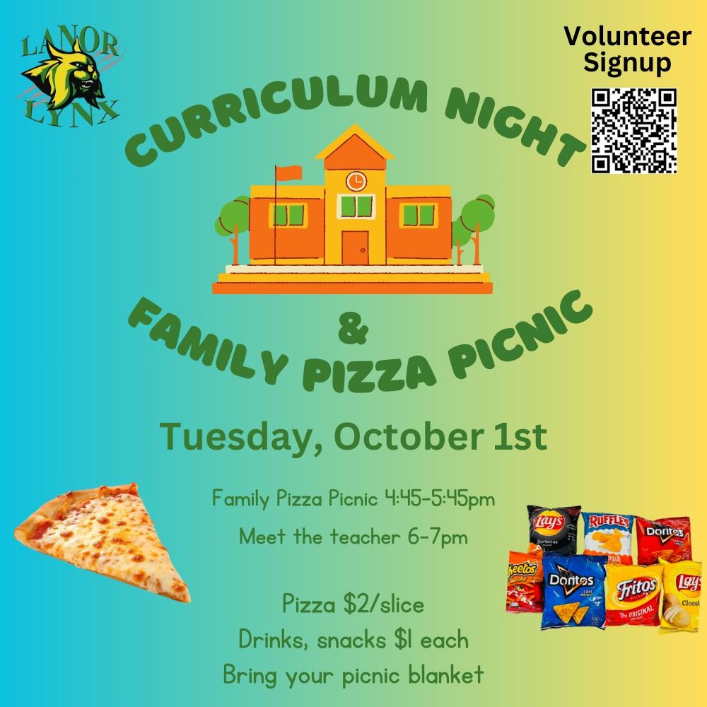 Lanor Curriculum Night & Family Pizza Picnic