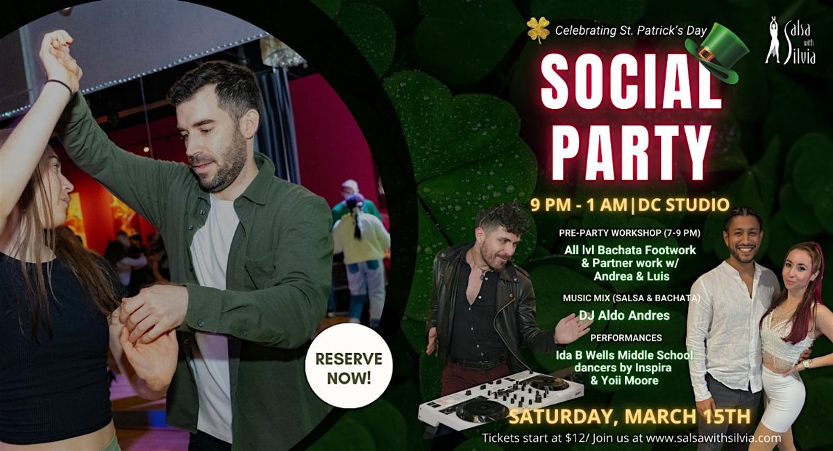 ST. PATRICK'S DANCE PARTY + BACHATA WORKSHOP by Andrea and Luis