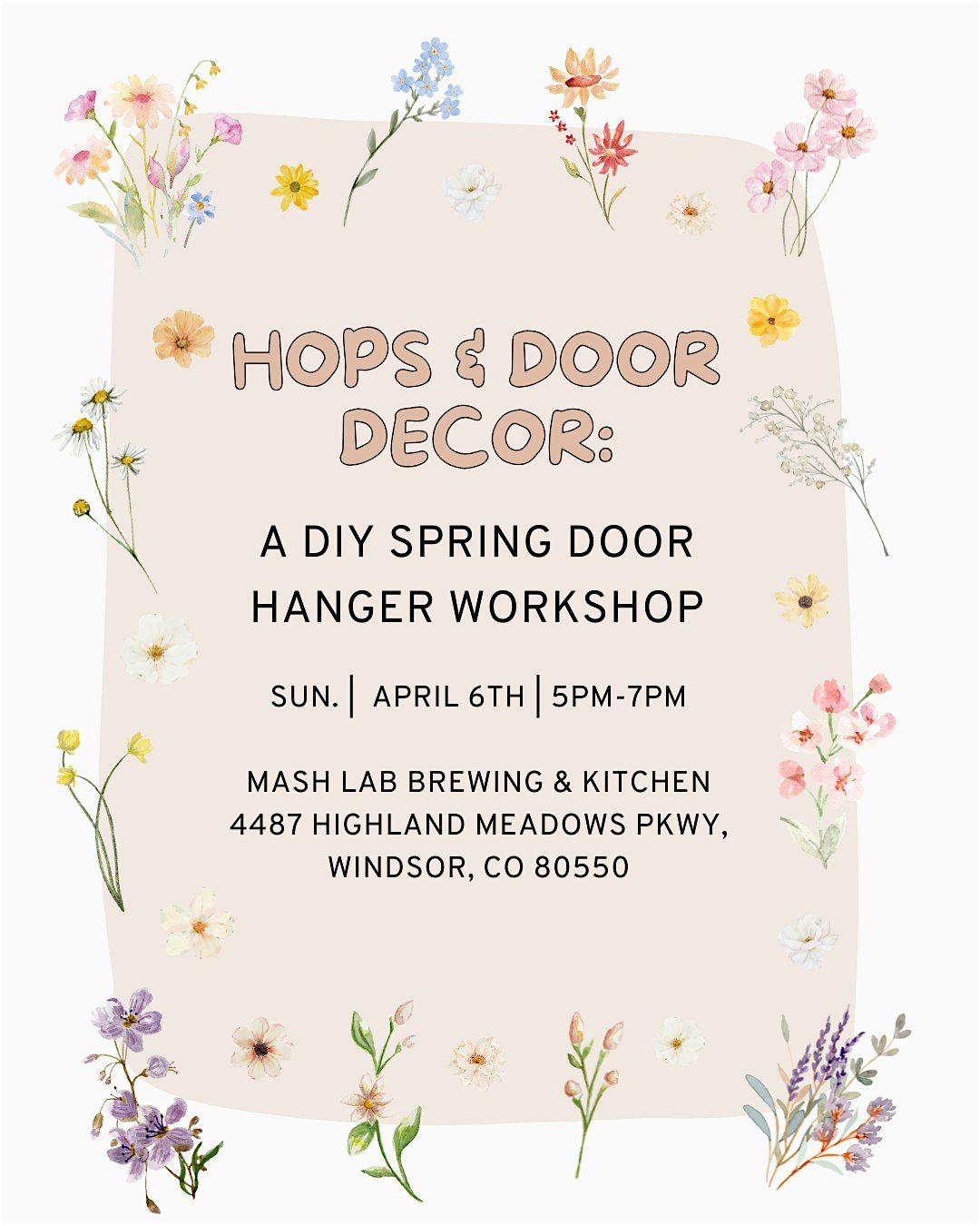 Hops & Door D\u00e9cor: A DIY Spring Door Hanger Workshop