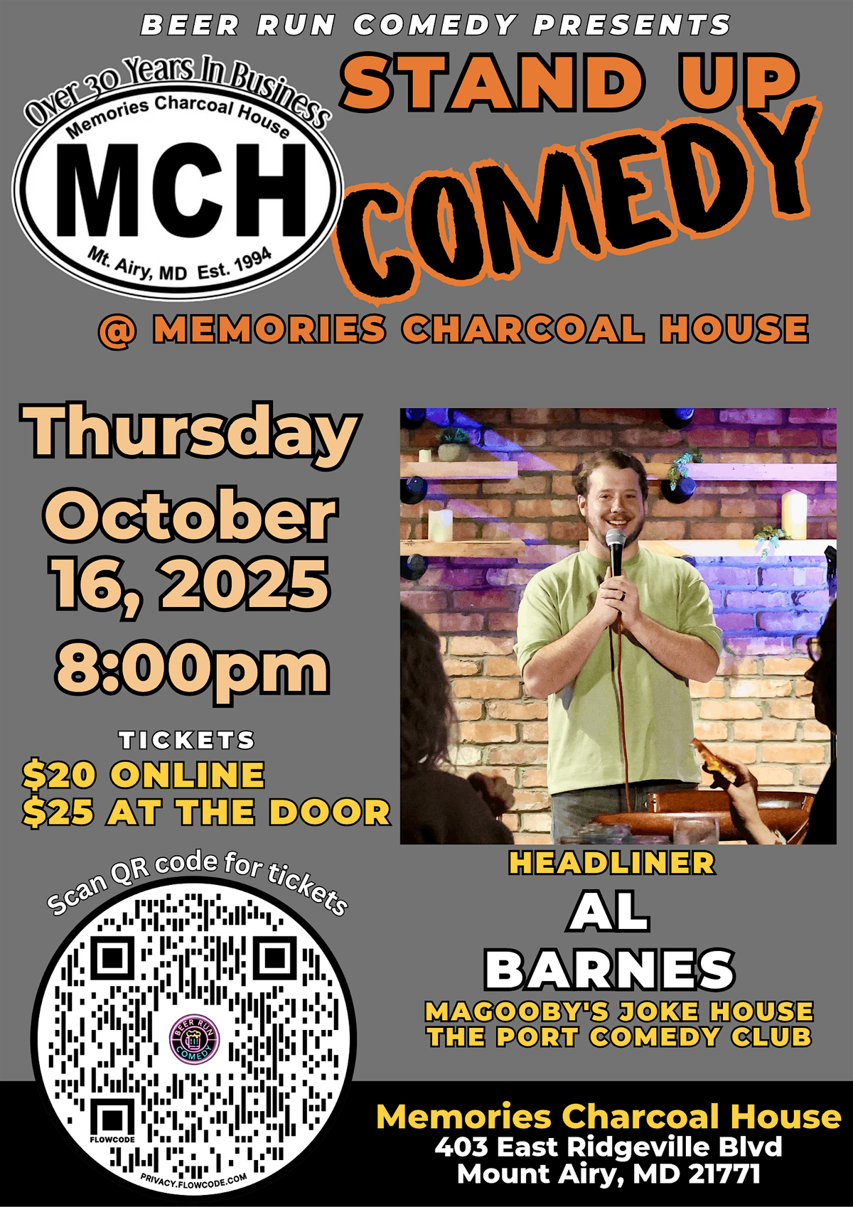 Stand Up Comedy Night at Memories Charcoal House