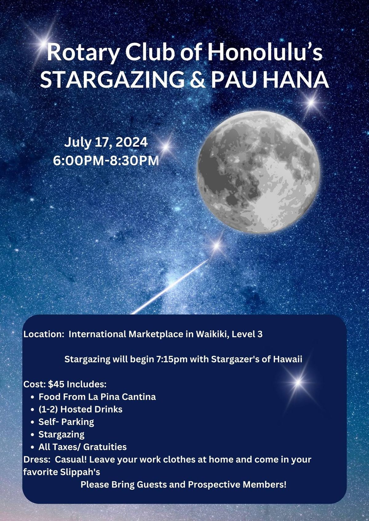 Rotary Club of Honolulu's STARGAZING & PAU HANA