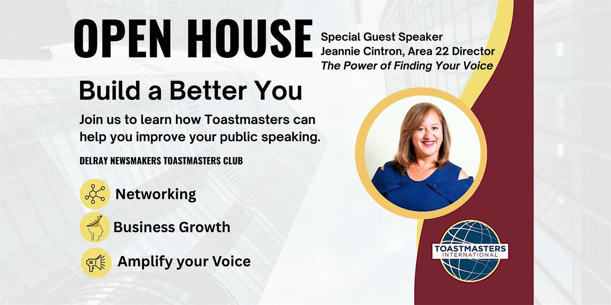 Open House - Learn How Toastmasters can improve your public speaking