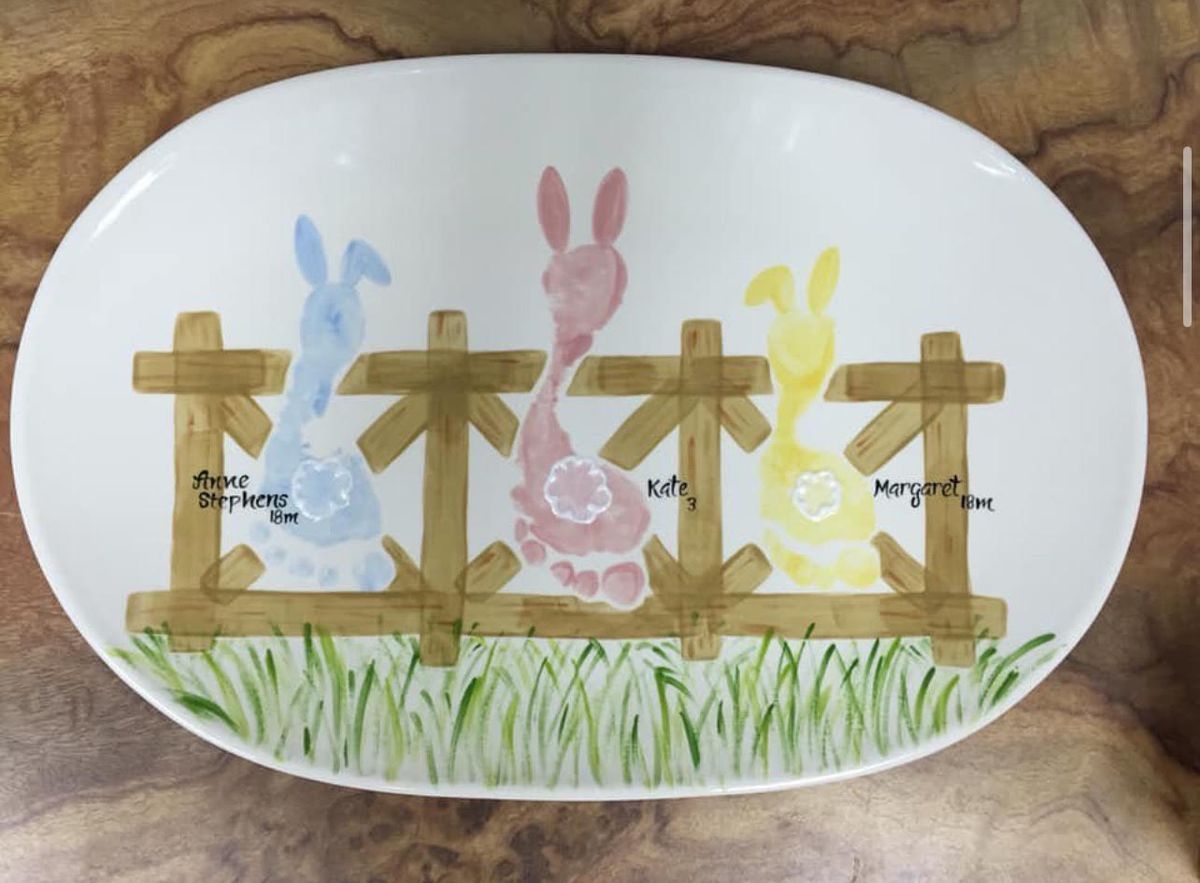 LAST CHANCE Easter Handprint Pottery- Muscle Shoals