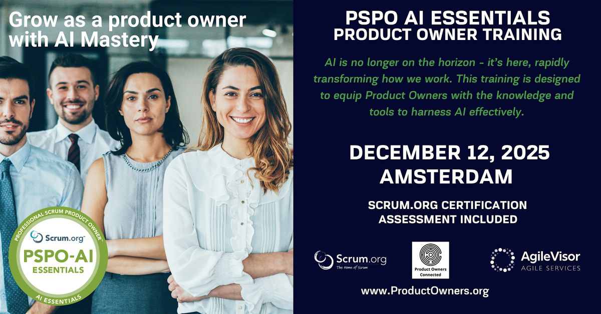 Product Owner - AI Essentials (PSPO-AIE). A Scrum.org Certified Training.