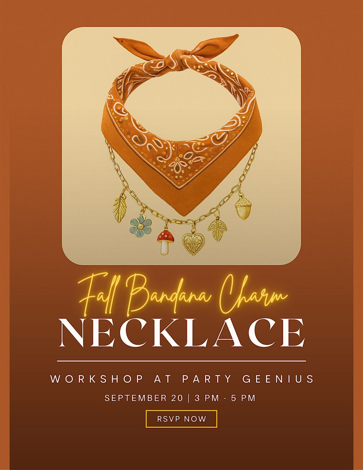 Fall Custom Bandana Charm Necklace Workshop