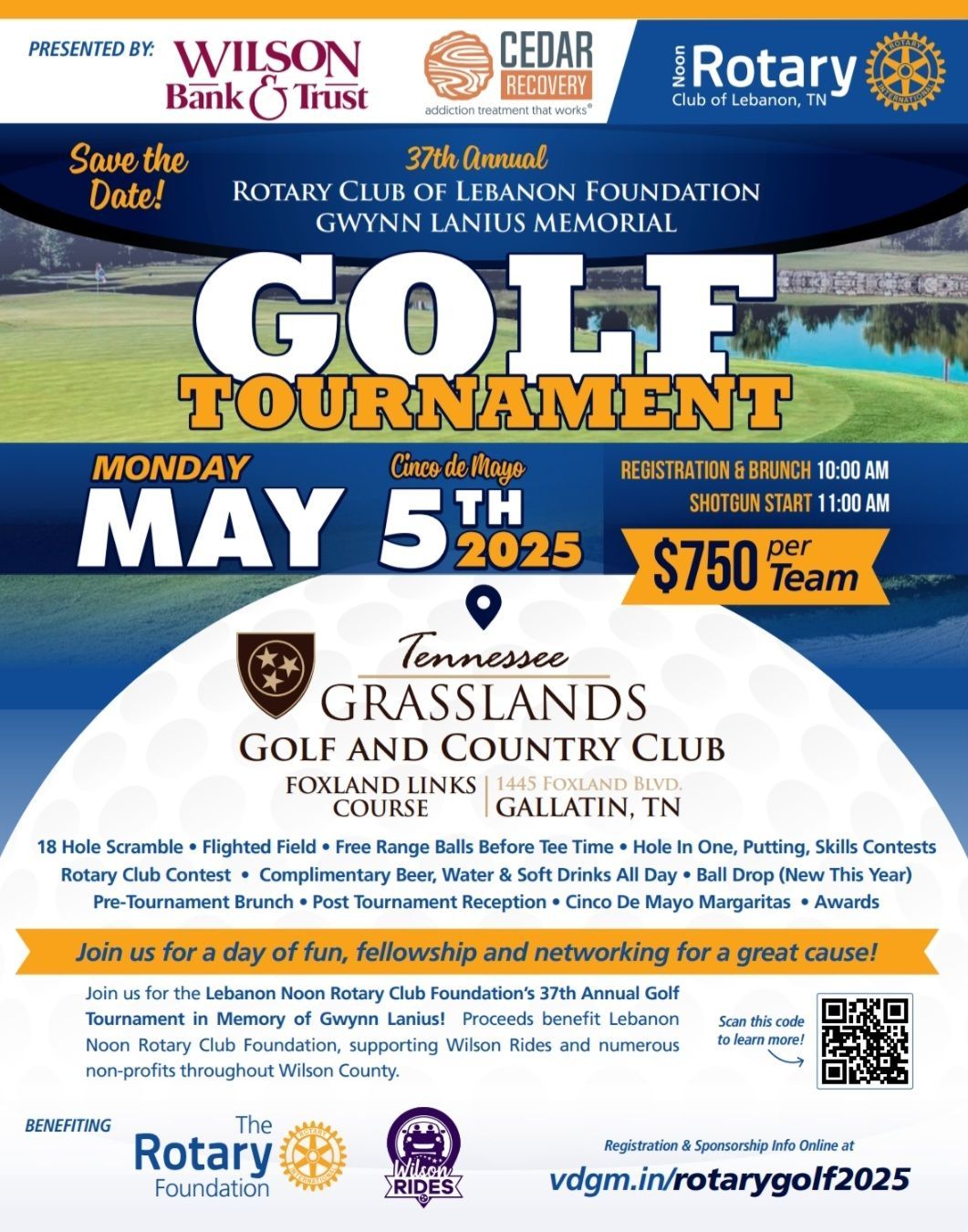 37th Annual Rotary Club of Lebanon Foundation Gwynn Lanius Memorial Golf Tournament