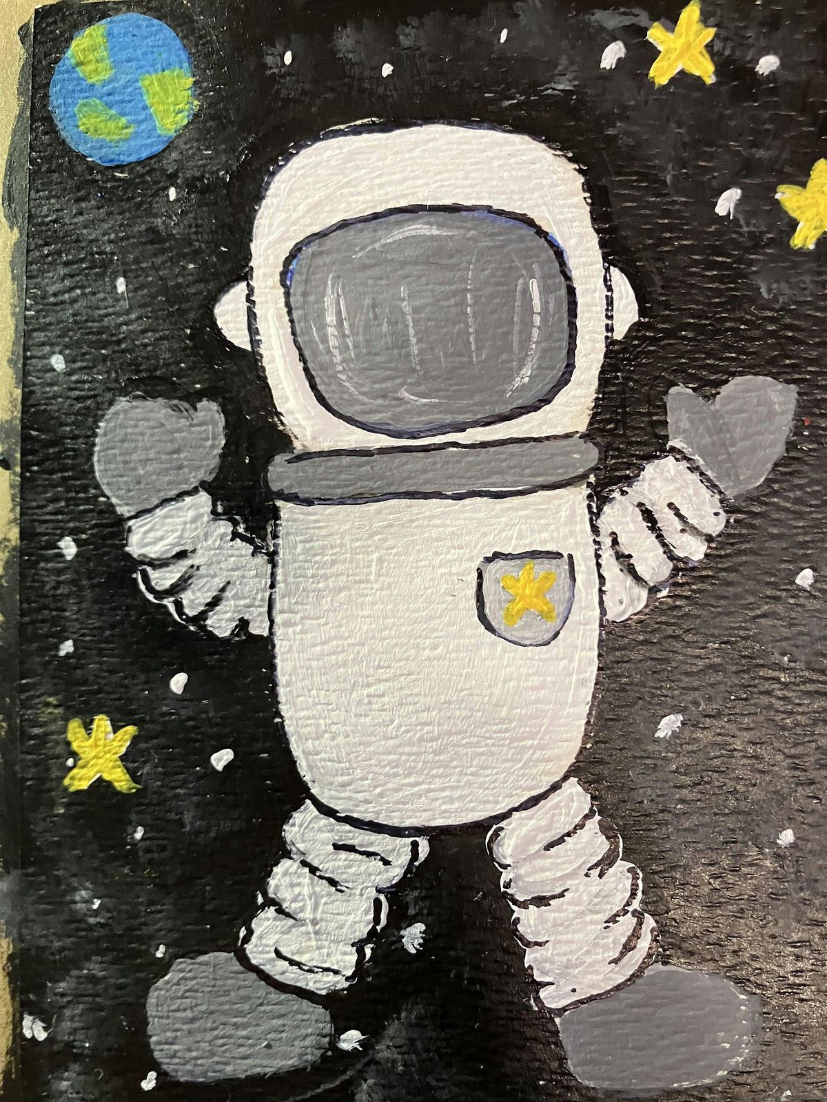 Virtual  Paint Class for Kids - Astronaut in Space