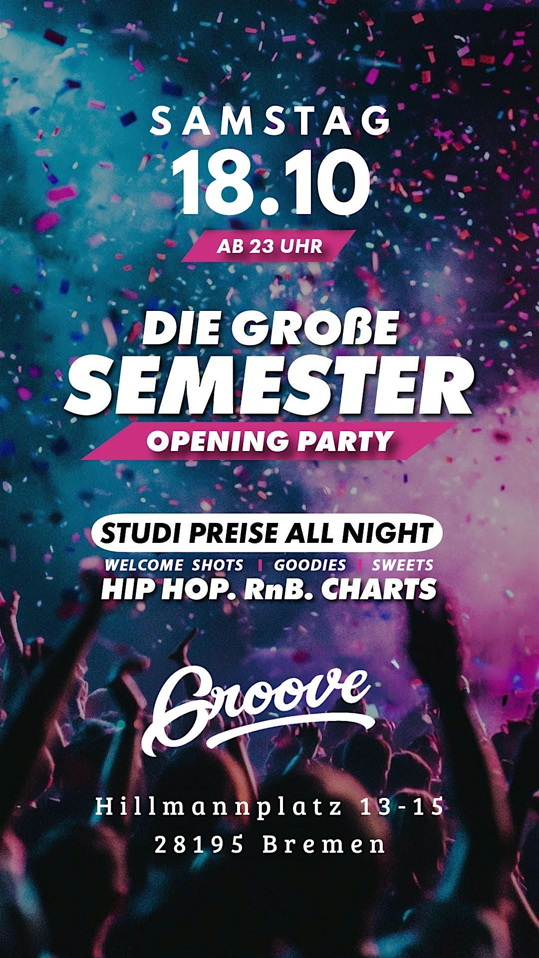 SEMESTER OPENING PARTY \u2022 WiSE 25\/26 \u2022 SA. 18.10