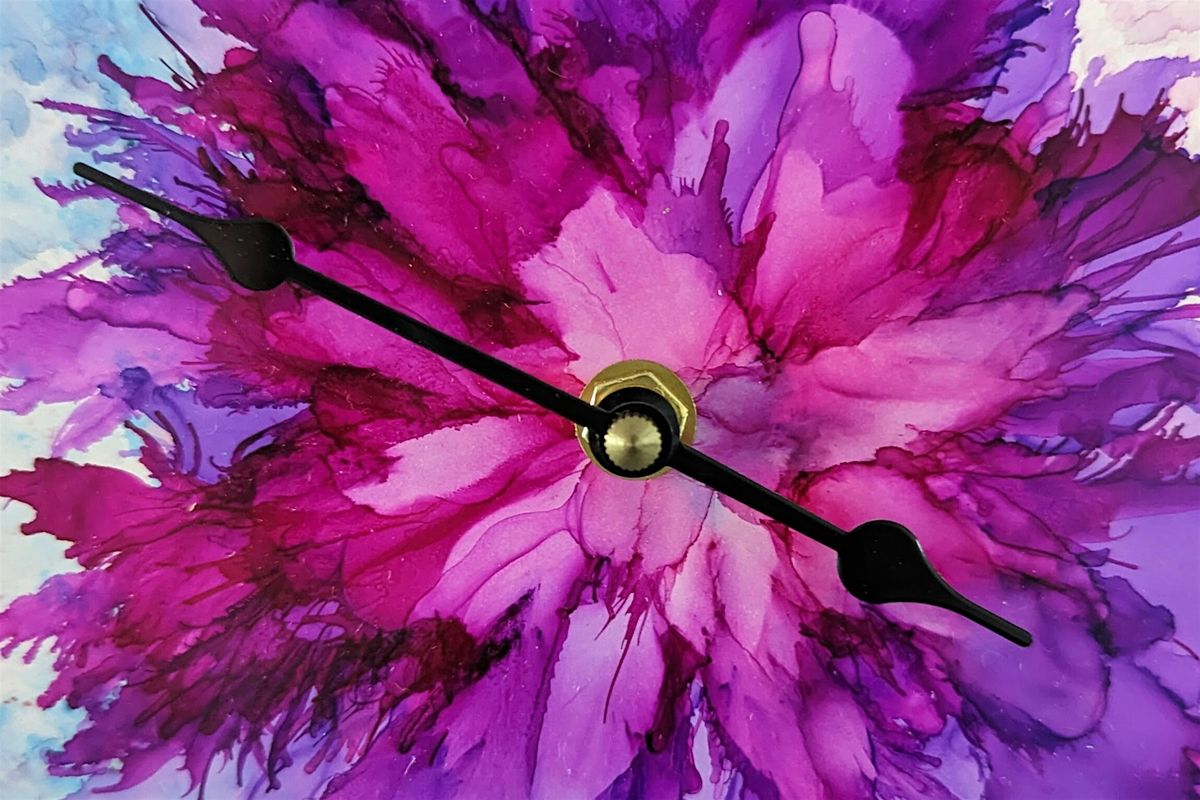 Alcohol Ink Designs on Clocks