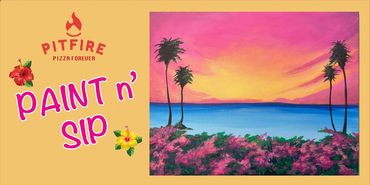 Island Flowers -  Sip and Paint Carlsbad