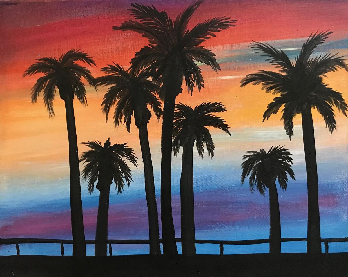 Painting & Vino - "Beach Palms"
