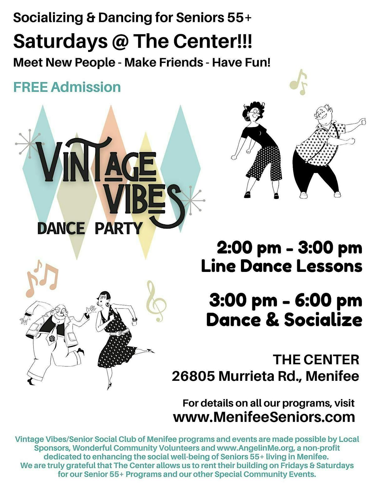 Seniors 55+ Line Dance Lessons + Dancing + Socializing