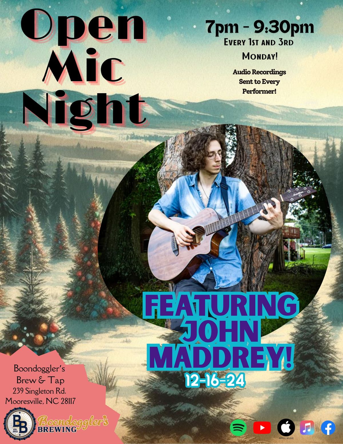 Open Mic at Boondoggler's Brewing: Featuring John Maddrey!