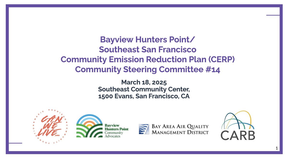 Bayview-Hunters Point Community Emission Reduction Plan (CERP) Meeting #14