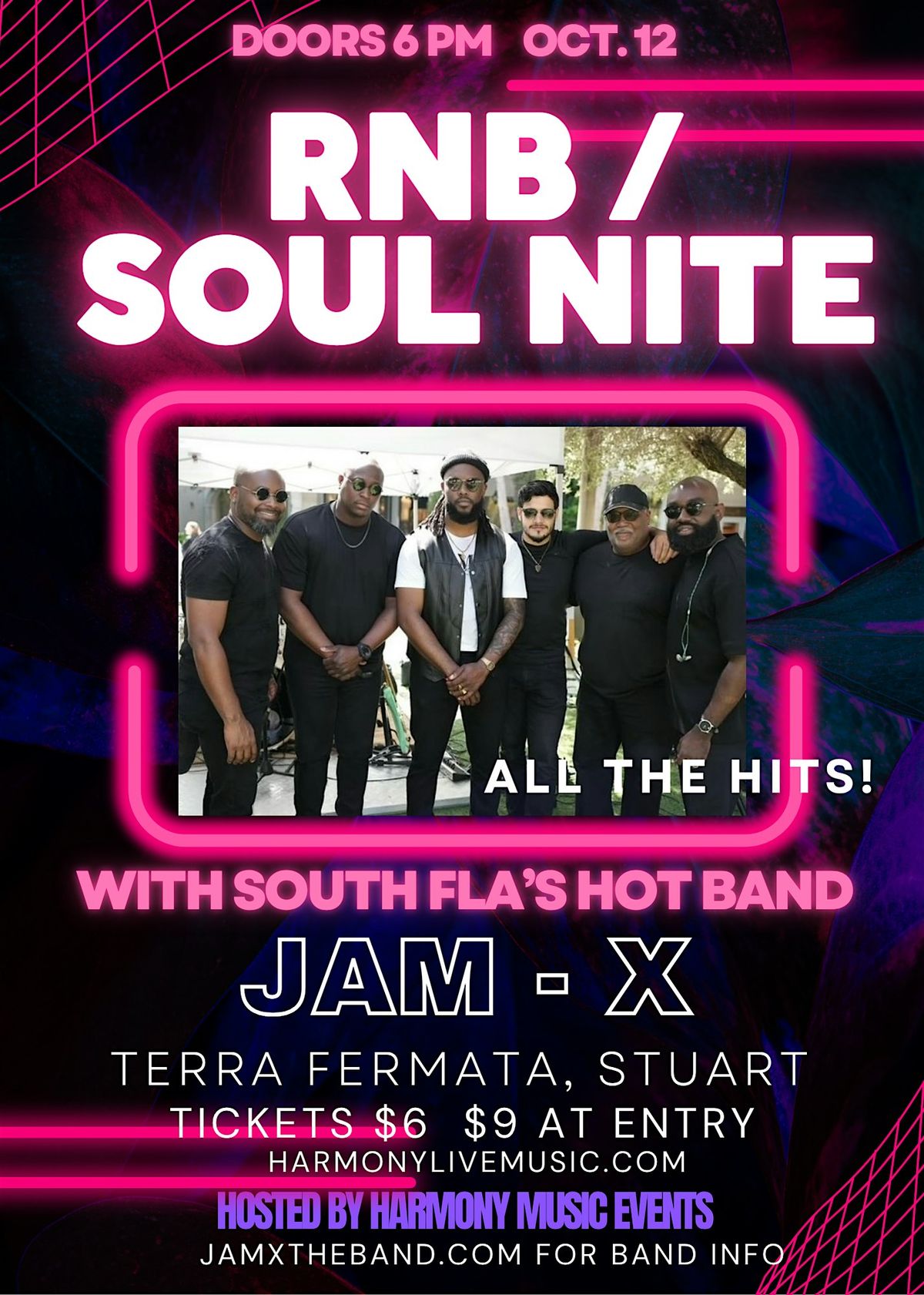 RNB \/ SOUL NITE in Stuart FL - Hot Broward County Band JAM X comes to town!