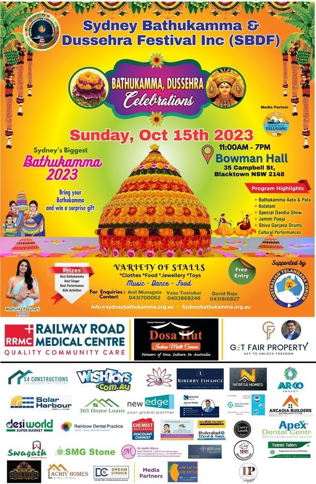 Sydney Bathukamma and Dussehra Celebrations 2023 !!!