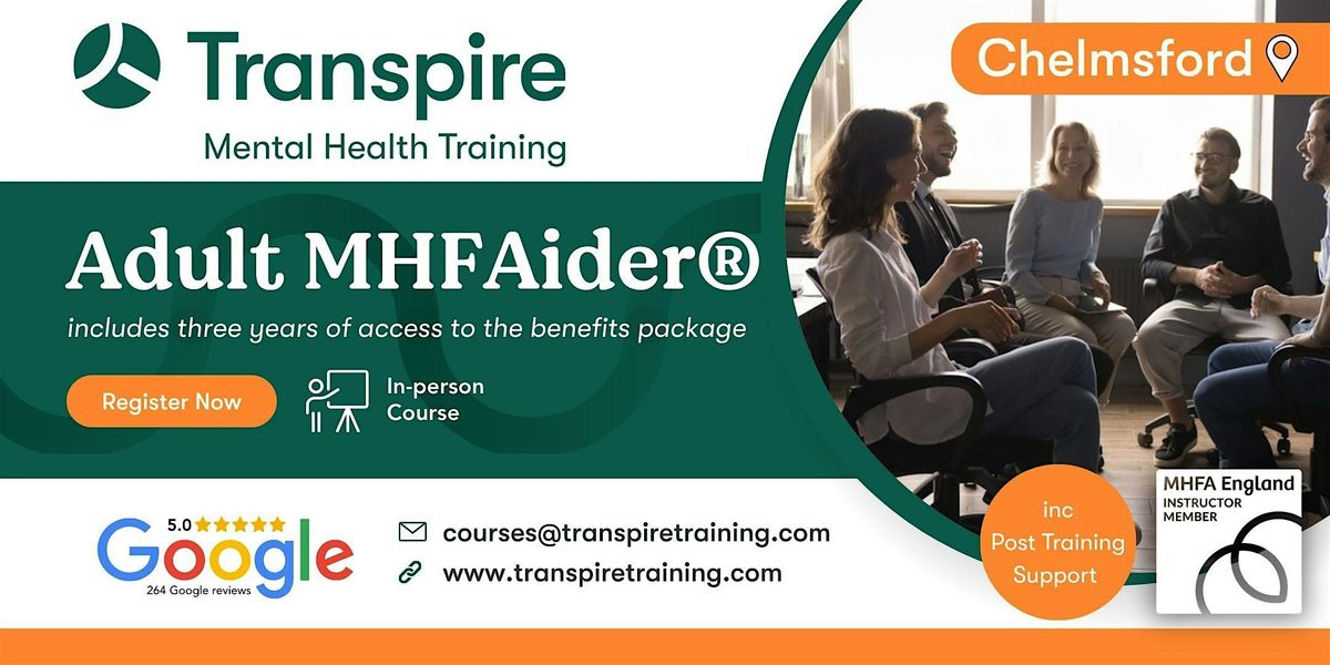 2-Day Mental Health First Aid Course (MHFAider\u00ae) - Chelmsford