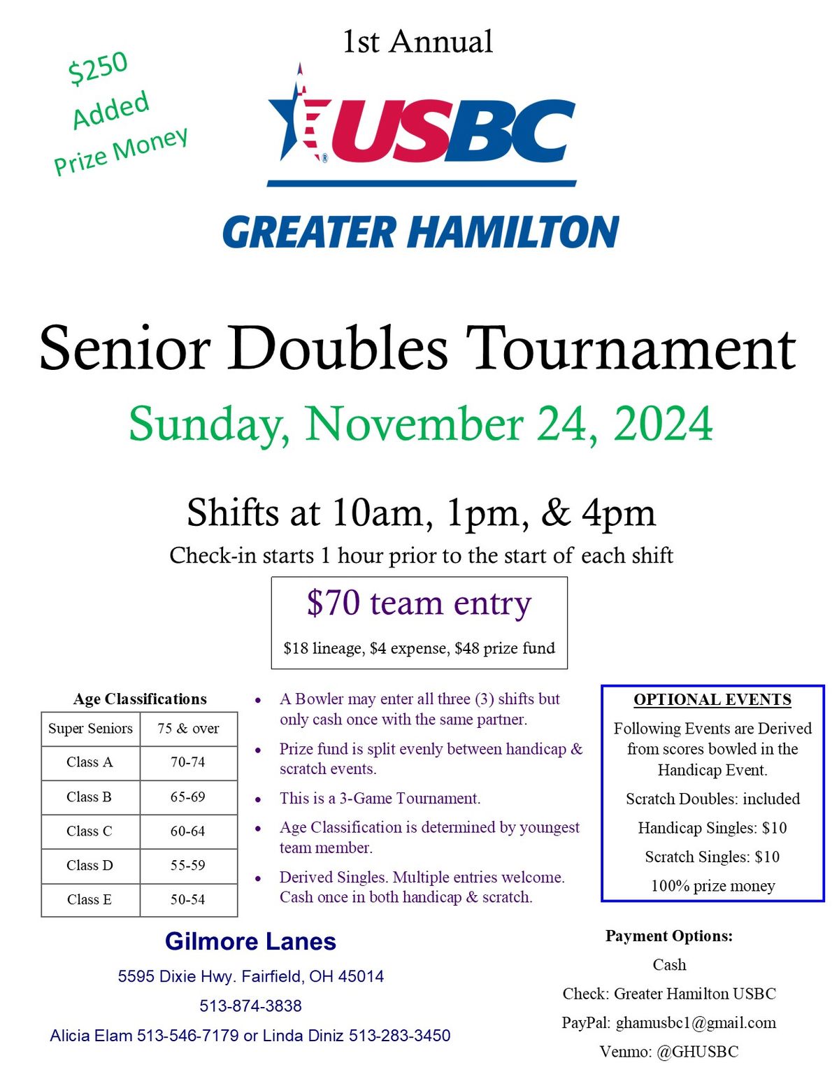 1st Annual Senior Doubles Tournament