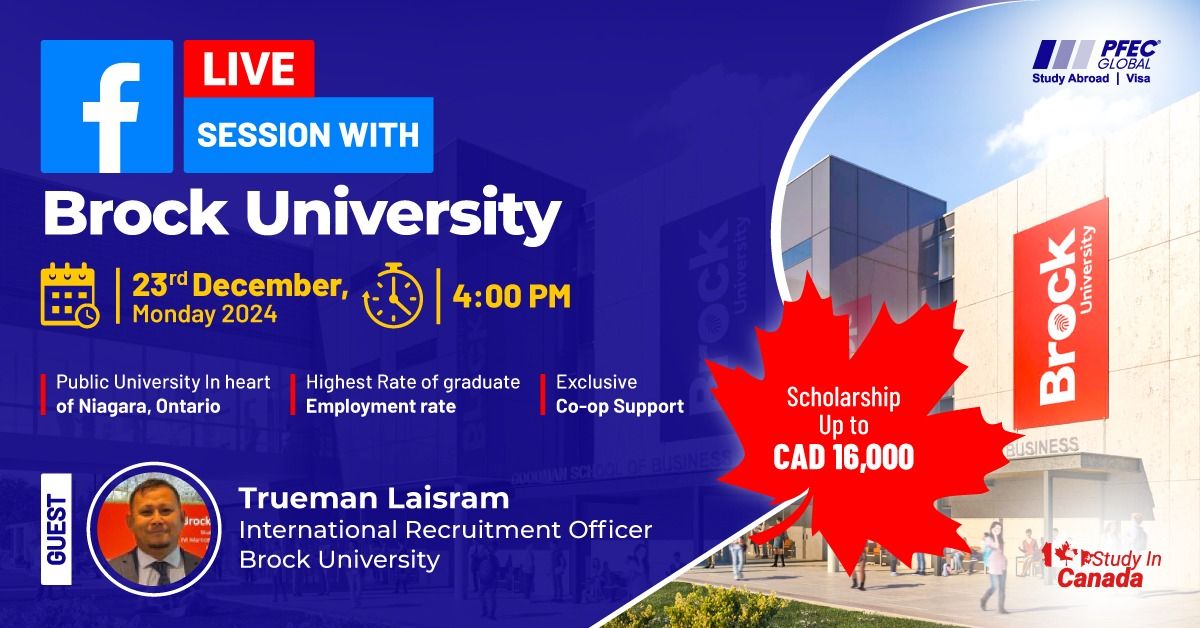 Join us for an exclusive FB Live session with Brock University