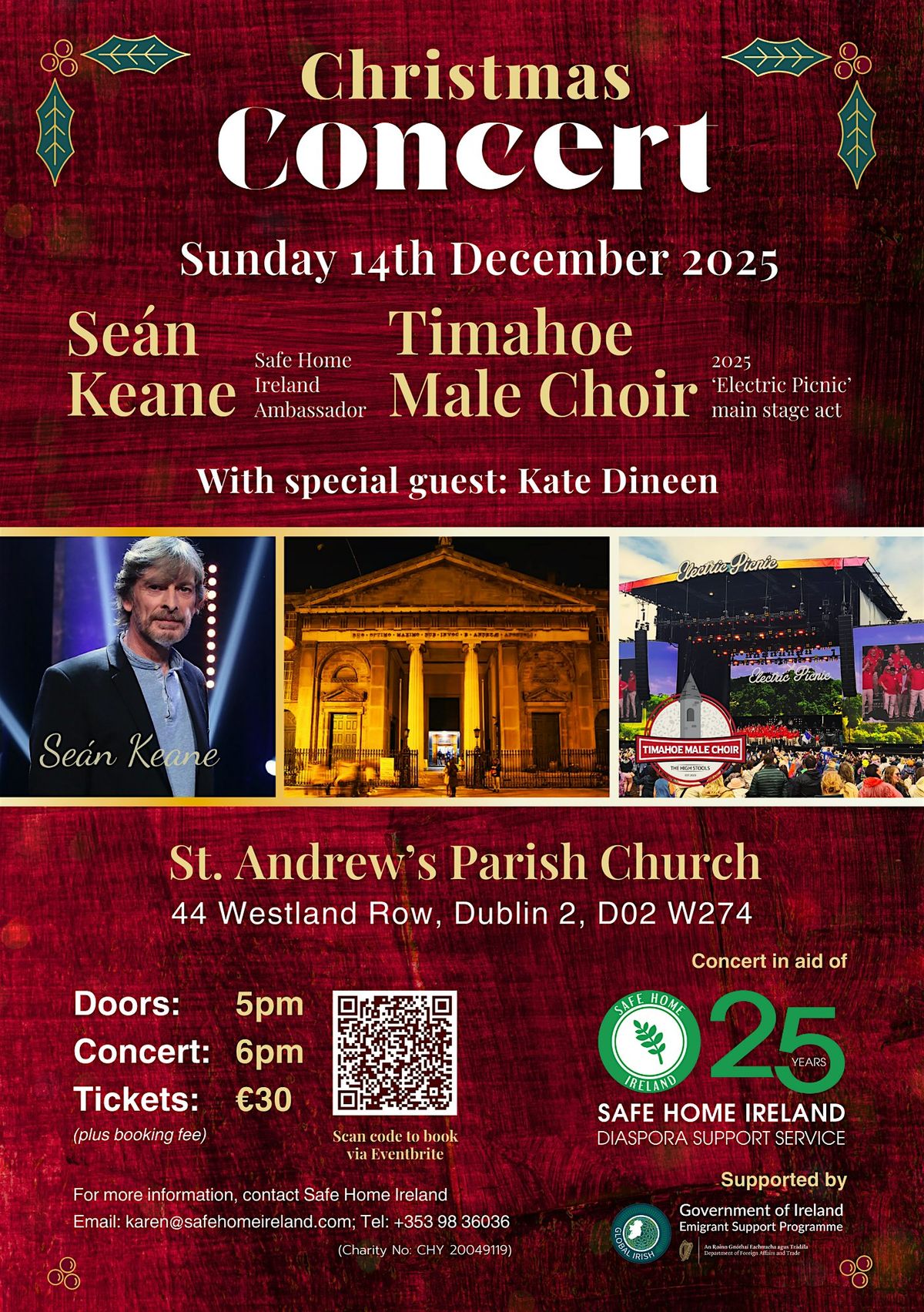 Se\u00e1n Keane, Timahoe Male Choir & Special Guest Kate Dineen in Concert