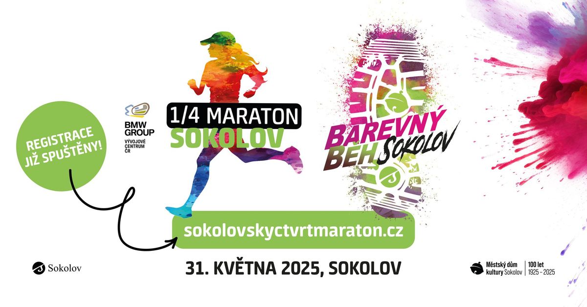 Sokolovsk\u00fd 1\/4 maraton + Barevn\u00fd b\u011bh Sokolov