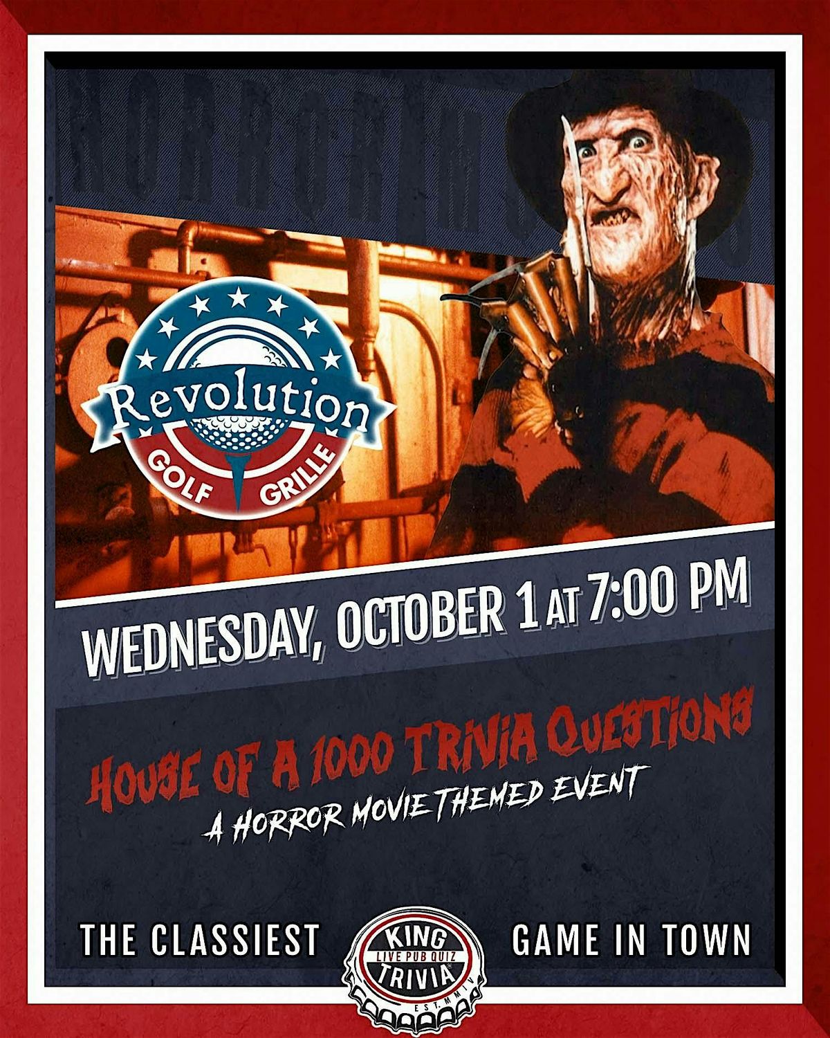 Horror Movies Trivia Night at Revolution Golf & Grille