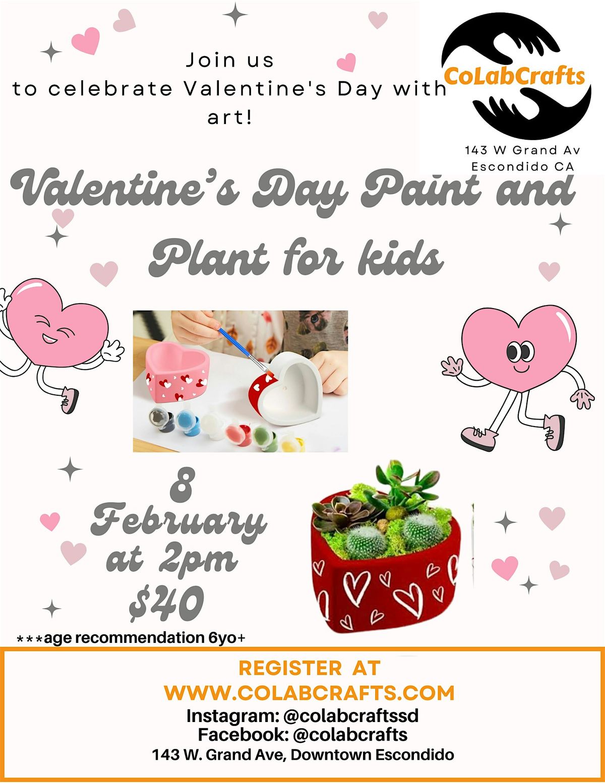 Valentine's Day Paint and Plant for Kids