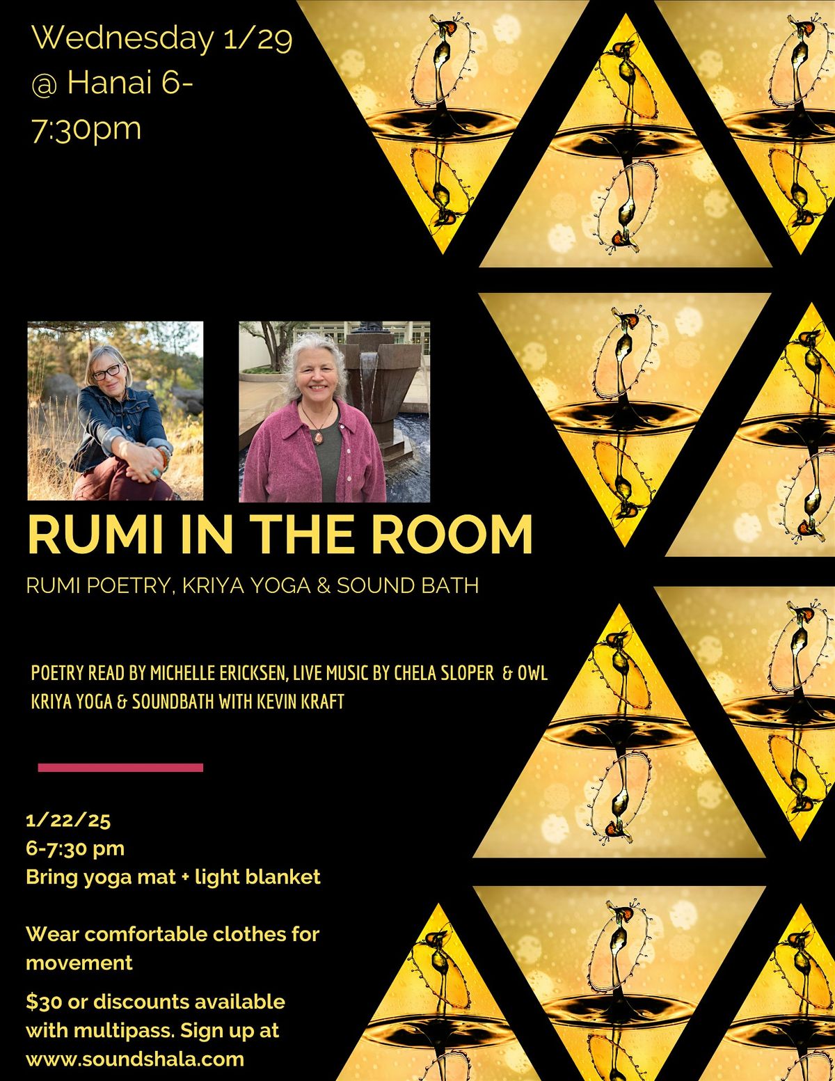 Rumi in the Room - Rumi Poetry, Kriya Yoga & Sound Bath