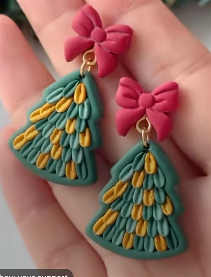 Polymer Clay Christmas Tree Earrings Workshop