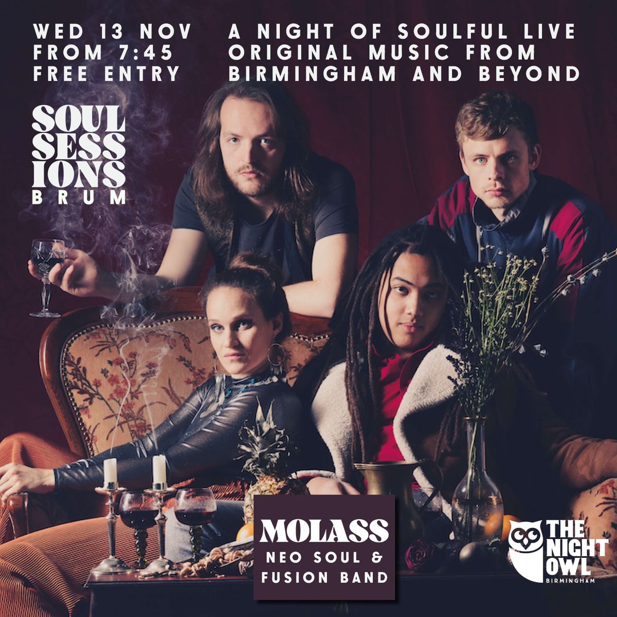 Soul Sessions Brum Presents: Molass (Neo Soul Fusion Band from Cologne) + Support