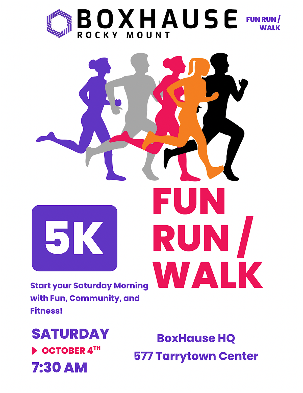 October BoxHause Monthly 5k Fun Run/Walk at HQ, BoxHause Rocky Mount ...
